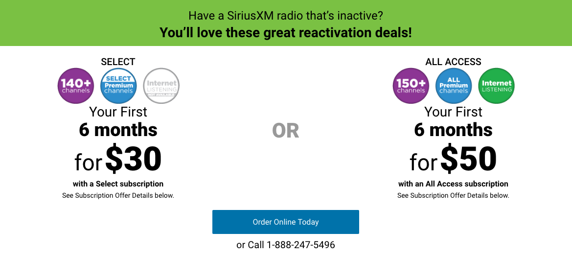 SiriusXM Subscription Deals Savings Beagle