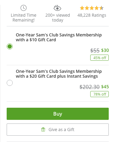 membership club deals sam