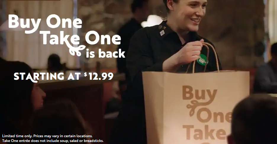 Olive Garden Buy One Take One Deal Is Back Savings Beagle