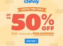 Chewy Summer Sale – Up to 50% Off Various Pet Products Plus Free Shipping