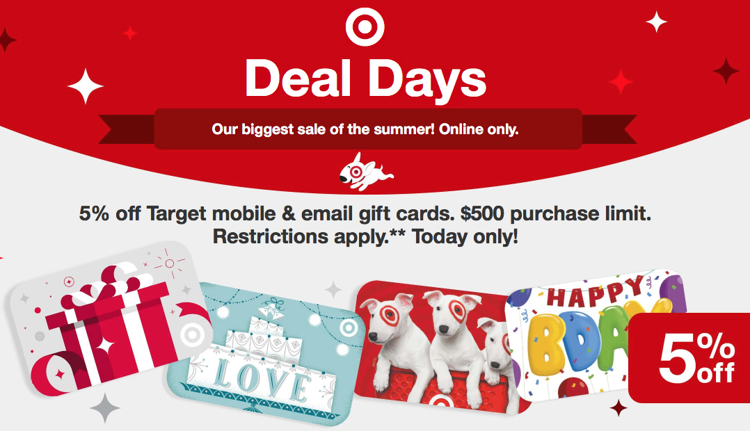 Target Egift Cards 5 Off Today Only Savings Beagle