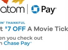 Save  Off a Movie Ticket When You Buy Through Atom Tickets and Pay with Chase Pay