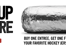 Chipotle Buy One Entree, Get One Free 2/21 When You Wear a Hockey Jersey