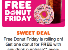 Free Donut Fridays at Dunkin’ Continues in May