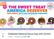 Dunkin’ Free Classic Donut to Celebrate National Donut Day June 5