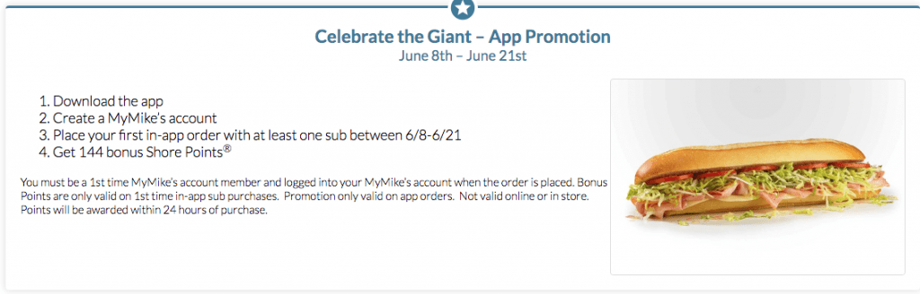 jersey mike's app free sub