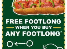 Subway BOGO Footlong and Meal Deals Through November 22
