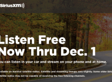 SiriusXM Radio Free Listening Event Through December 1, 2020