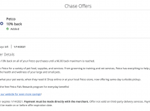 Chase Offer – Save 10% at Petco Up to 
