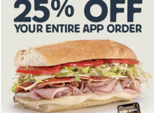 Get 25% Off Your Jersey Mike’s App Order Through January 17, 2021
