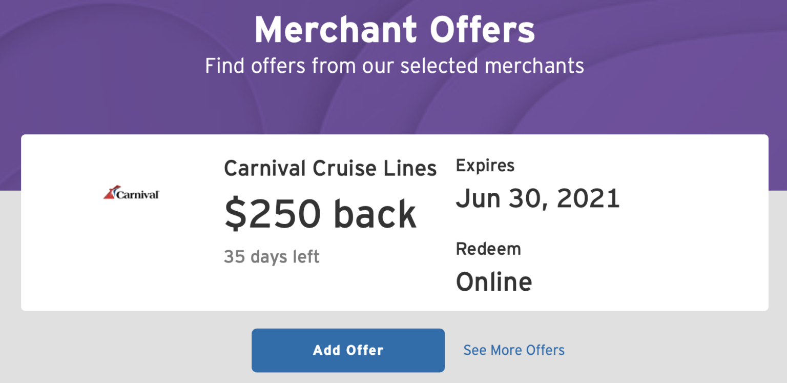New Citi Merchant Offers Include a 250 Savings on a Carnival Cruise