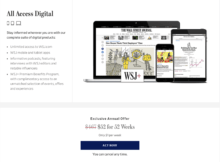 A One-Year Digital Subscription to The Wall Street Journal Only  or  with an Amex Offer