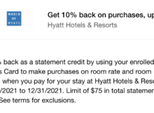 Hyatt Hotels and Resorts – Get 10% Back Up to  with This Amex Offer