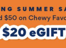 Chewy Offering a  Gift Card with a + Purchase of Select Pet Products