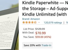 Amazon Kindle Paperwhite e-Reader with 3 Months of Kindle Unlimited for Only .99