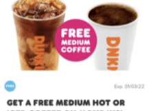 Dunkin’ Perks Members Can Enjoy a Free Medium Hot or Iced Coffee Every Monday Through January 3, 2022, in Select States