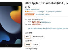 Latest Version of the iPad (10.2-inch, Wi-Fi, 64GB) on Sale at Amazon for 9