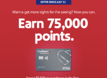 Increased Sign-Up Bonuses – 75,000 Rapid Rewards Points – on Each of the Southwest Credit Cards