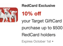 Target Offering RedCard Holders 10% Off Target GiftCards Through October 1, 2022