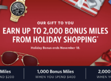 Earn Some Extra Airline Miles with Your November Holiday Shopping