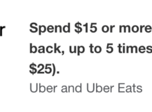 Uber and Uber Eats Amex Offer – Spend  or More and Get  Back Up to 5 Times