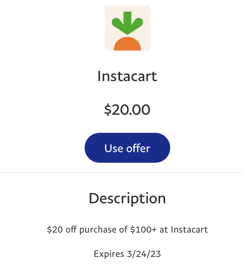 How do you use $20 credit on Instacart?