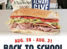 Jersey Mike’s Back to School Special – Save  on the Purchase of Any Regular-Sized Sub Now Through August 31, 2023